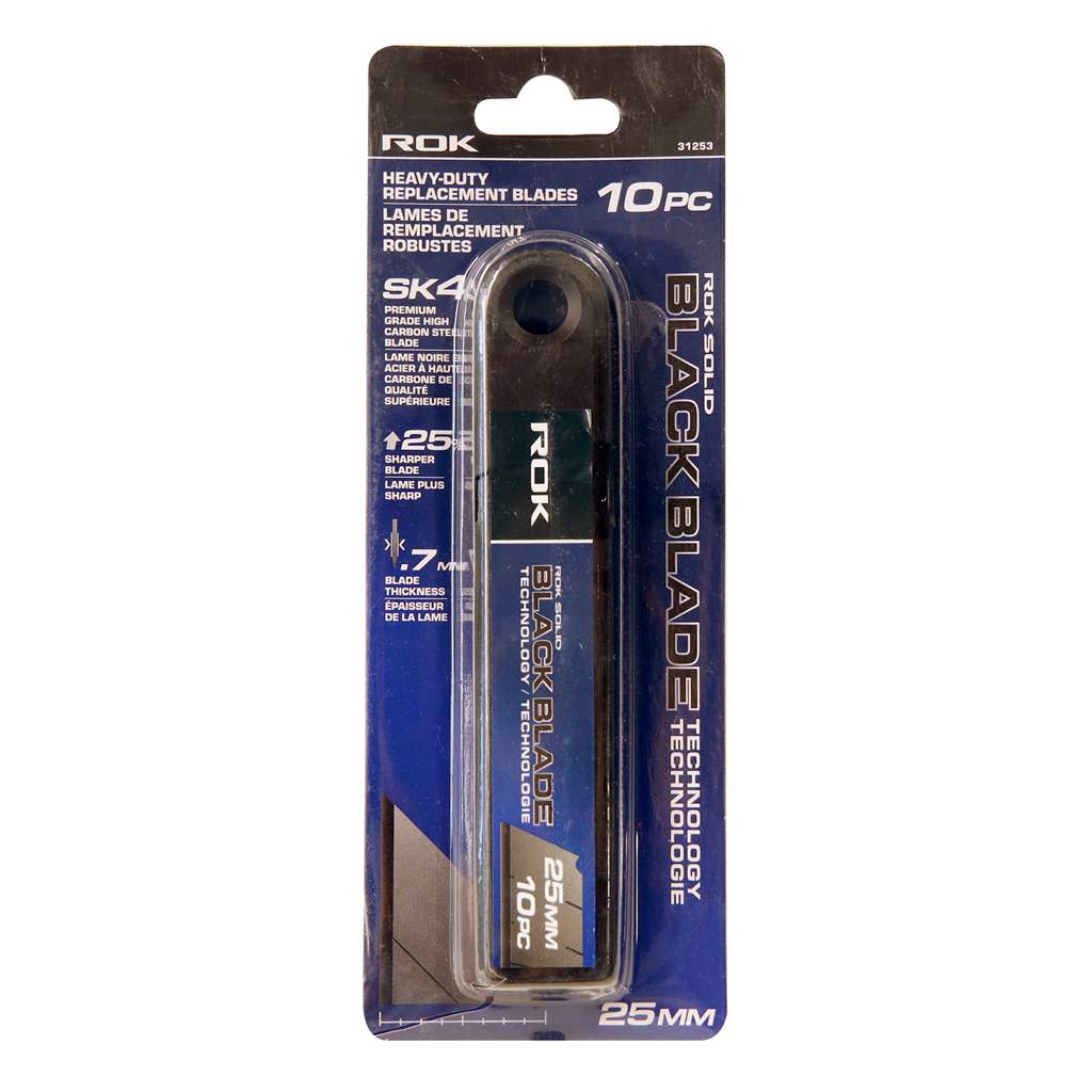 ROK Heavy Duty Utility Knife Replacement Blades - 10/pk ~ 25mm-0