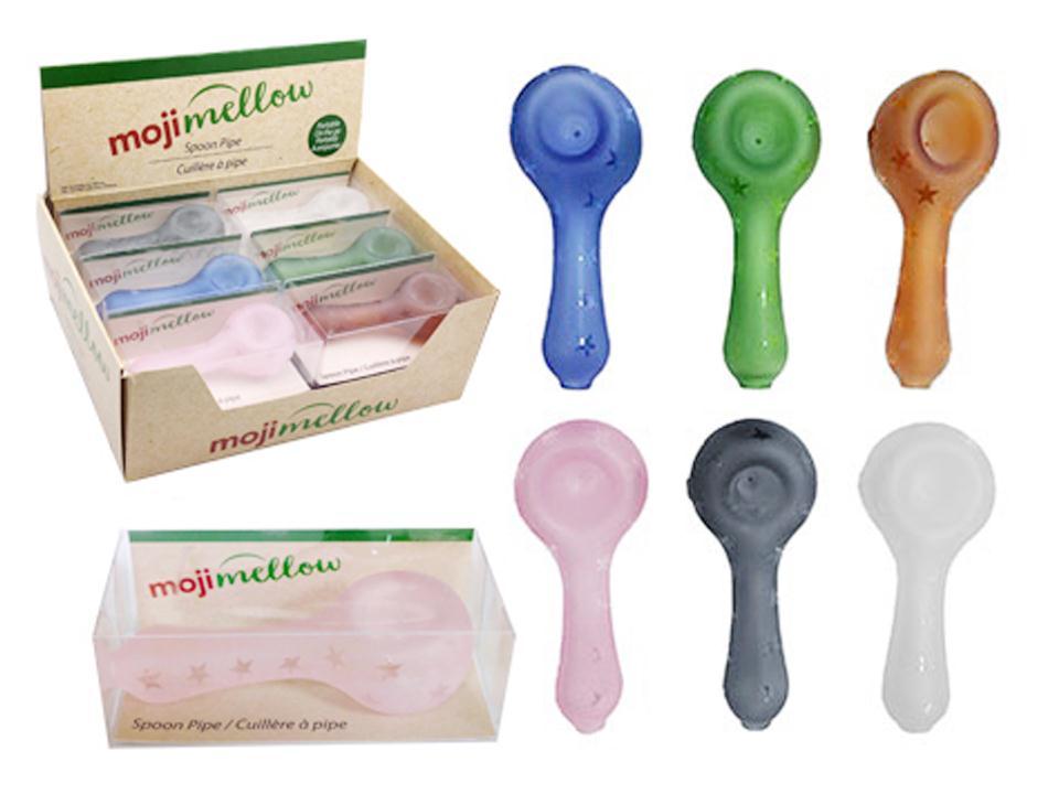 MojiMellow 4" Spoon Pipe with Star Pattern-0