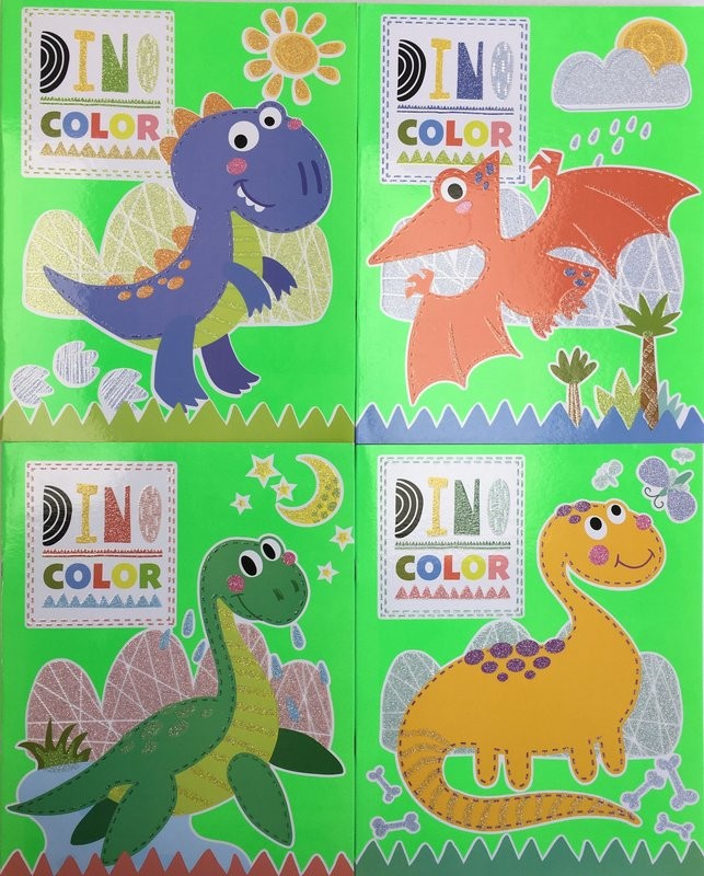 Dinosaur Neon & Glitter Coloring Book-0