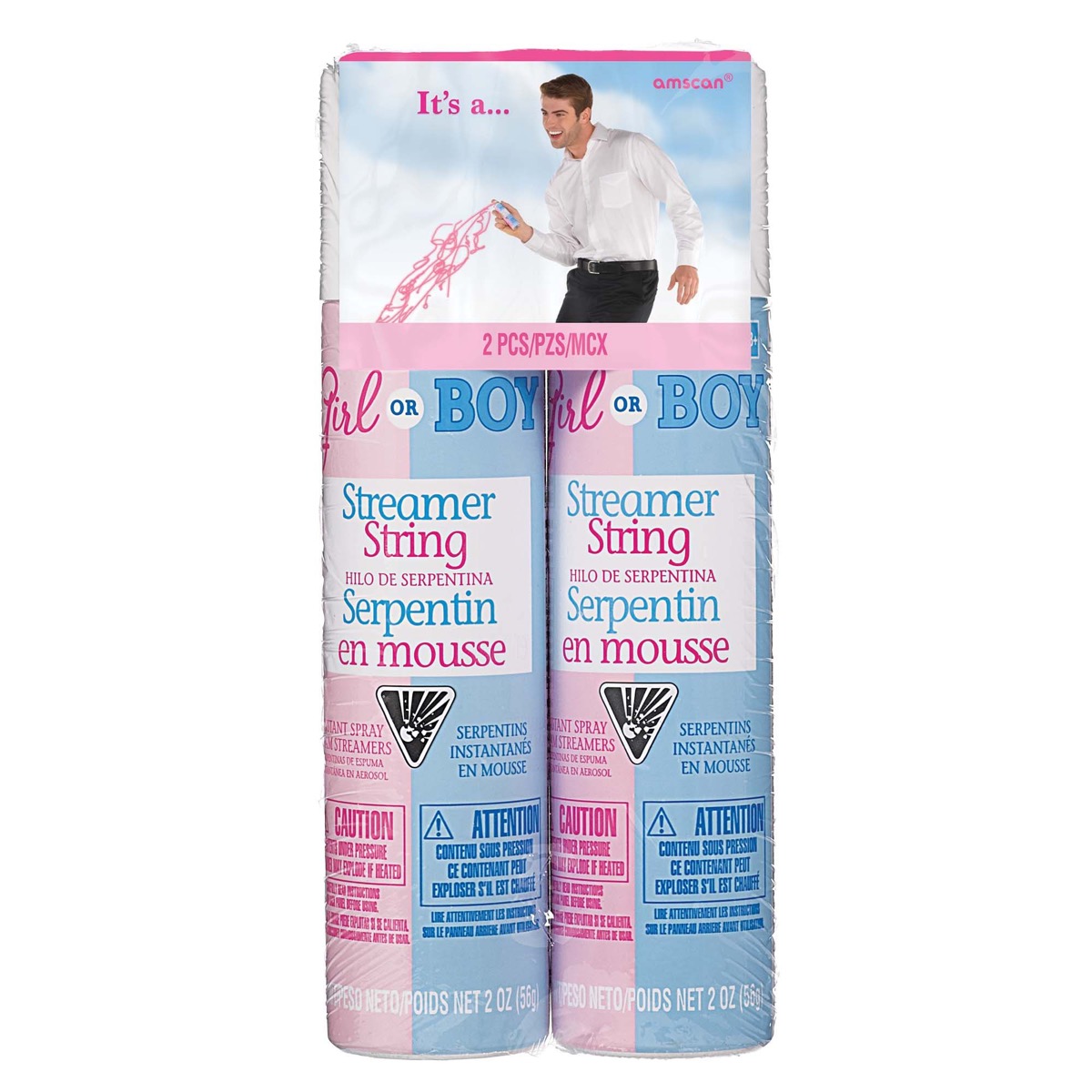 Gender Reveal Streamer String - 2oz tin x 2 tins ~ IT'S A GIRL!-0
