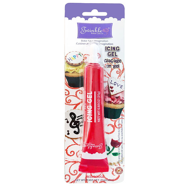 Twinkle Icing Gel - 25gram tube ~ Red-0