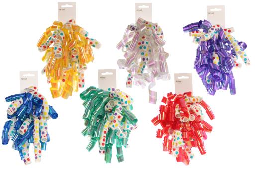 Curl Swirl Bows with Polka Dots ~ 2 per pack-0