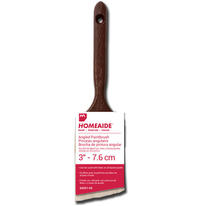 HomeAide Angled Paintbrush - polyester bristles ~ 3" -0
