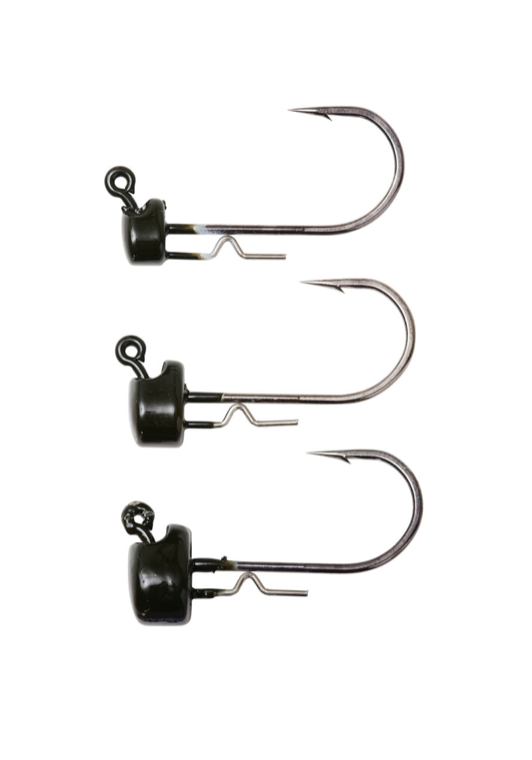 Savage Gear Ned Head Jig Head 1/0 Hook, 1/8oz - 4/pk ~ Green Pumpkin-0