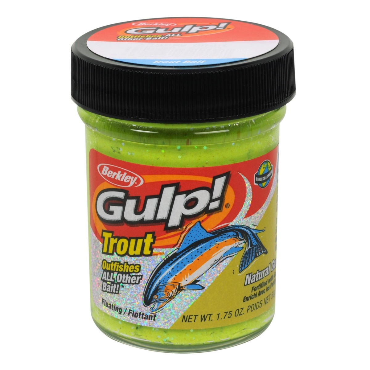 Berkley Gulp! Trout Bait with Garlic ~ Chunky Chartreuse-0