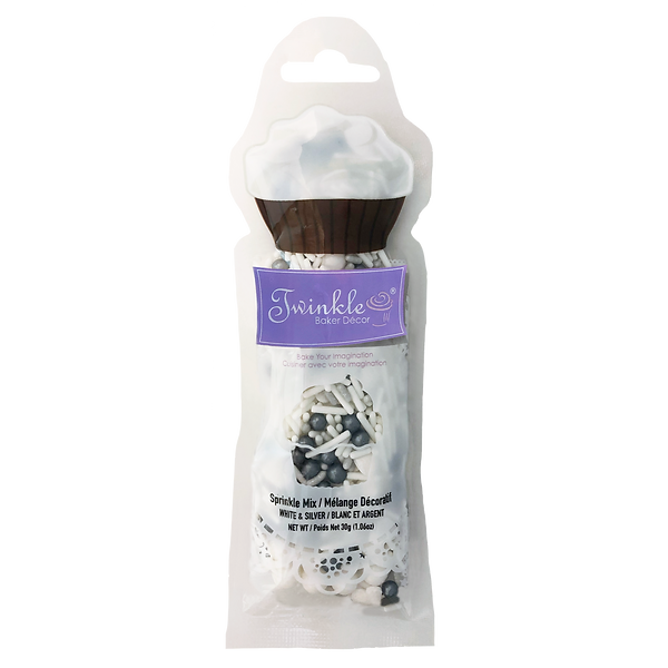 Twinkle Sprinkles - 30gram ~ White & Silver Mix-0