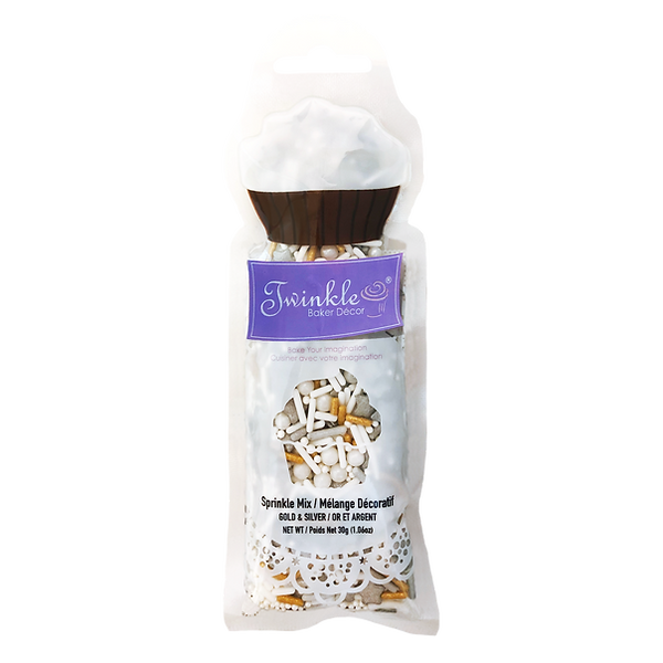 Twinkle Sprinkles - 30gram ~ Gold & Silver Mix-0