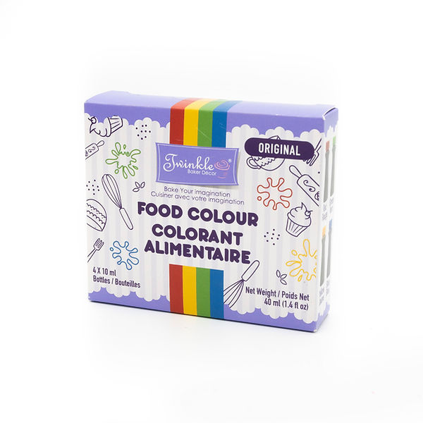 Twinkle Food Coloring - 4 x 10ml ~ Original (Red, Green, Yellow, Blue)-0