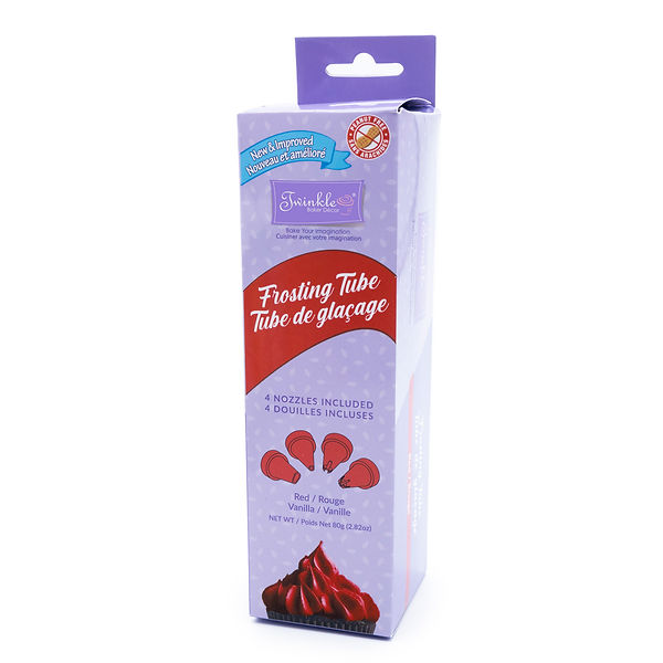 Twinkle Frosting Tube with 4 Nozzles - 80gram ~ Red-0