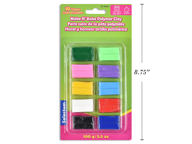Selectum Make N'Bake Polymer Clay - 100grams ~ 10 colors per pack-0