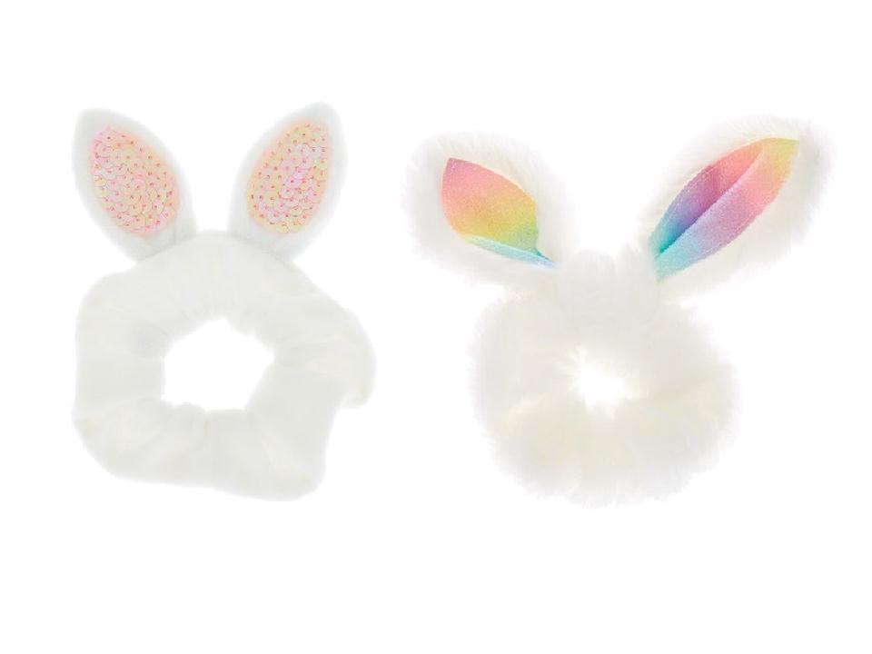 Eater Bunny Ears Pom Pom Hair Scrunchy-0