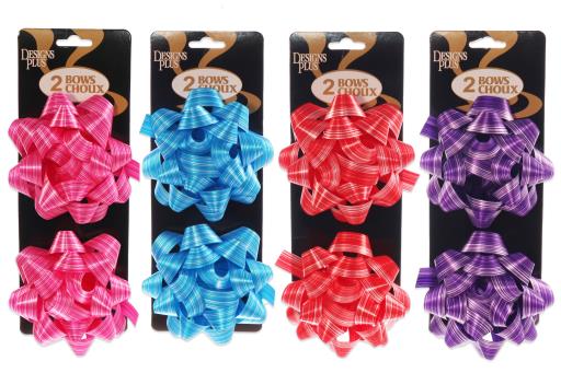 Star Bows - Solid with Stripes - 4" ~ 2 per pack-0