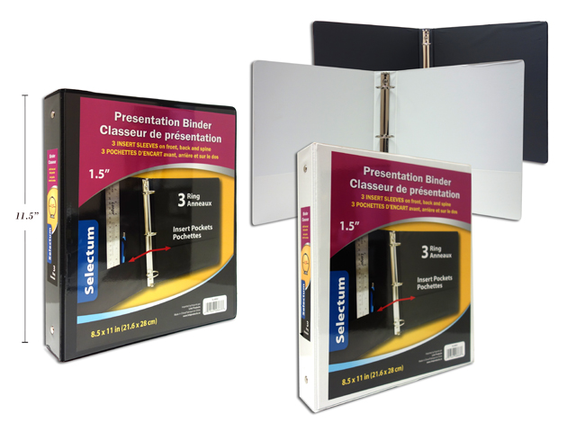 Selectum Hard Cover Presentation 3-Ring Binder + Pockets ~ 1.5"-0