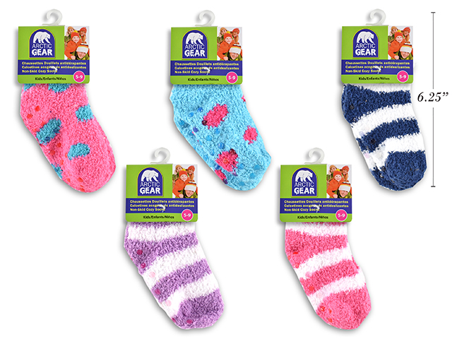 Kid's Non-Skid Cozy Socks ~ 2 Sizes; 4-7 / 5-9-0