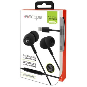 ESCAPE Hands-Free Earphones with Lightning Plug ~ Black-0