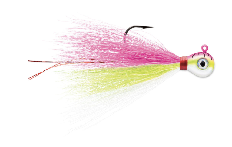 VMC BKJ Bucktail Jig - 3/8oz - 2 per pack ~ Pink Fire UV-0