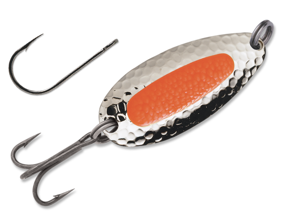 Blue Fox Pixee Spoon #1 - 1/4oz ~ Nickel Plated with Fluorescent Orange Insert-0