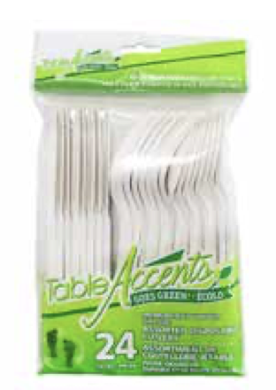 Table Accents Assorted Bioplastic Cutlery ~ 24 pieces per pack-0
