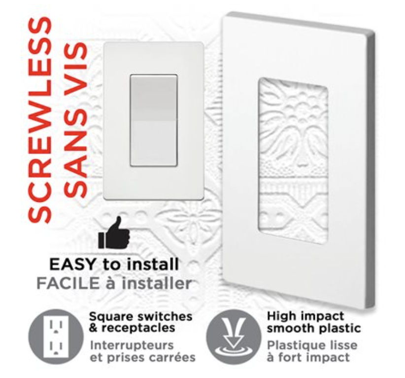 Screwless Decorative Wall Plate - White ~ 1 per pack-0