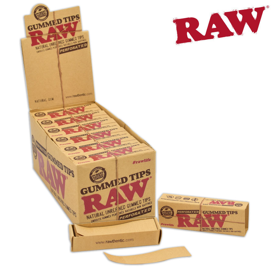 RAW Perforated Gummed Tips 33/pk ~ 24 packs per box-0