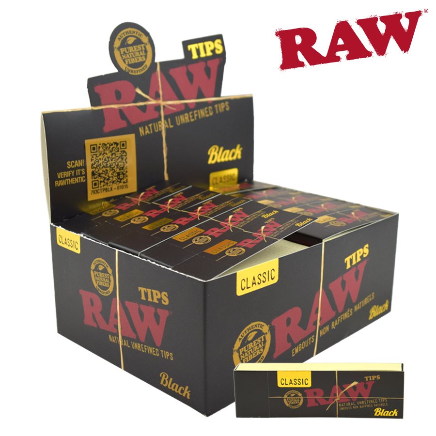 RAW Classic Black Tips 50/pk ~ 50 packs per box-0
