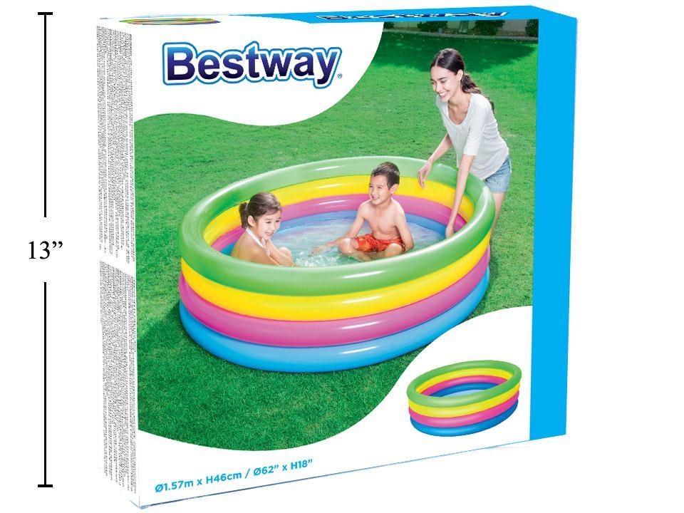 Inflatable Rainbow 4-Ring Pool ~ 62" x 18" {51117}-0