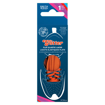 Smith Birks 39" Flat Elastic - No Tie Shoe Laces - 1/pair ~ ORANGE-0