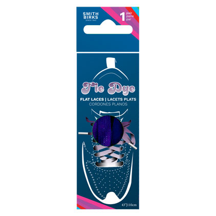 Smith Birks 43" Flat Shoe Laces - 1/pair ~ TIE DYE PURPLE-0