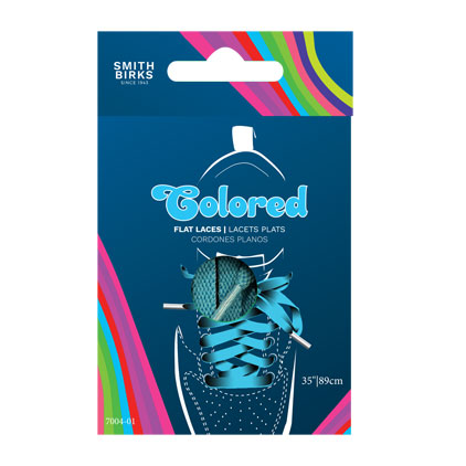 Smith Birks 35" Flat Shoe Laces - 2/pairs ~ TURQUOISE-0