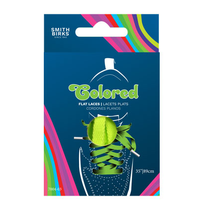 Smith Birks 35" Flat Shoe Laces - 2/pairs ~ LIME GREEN-0