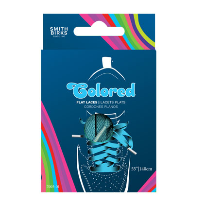 Smith Birks 55" Flat Shoe Laces - 2/pairs ~ TURQUOISE-0