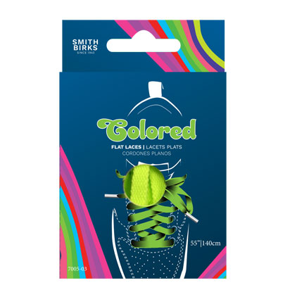 Smith Birks 55" Flat Shoe Laces - 2/pairs ~ LIME GREEN-0