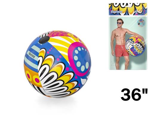 32" Inflatable Giant Beach Ball ~ Flirty Fiesta Pattern {31044}-0