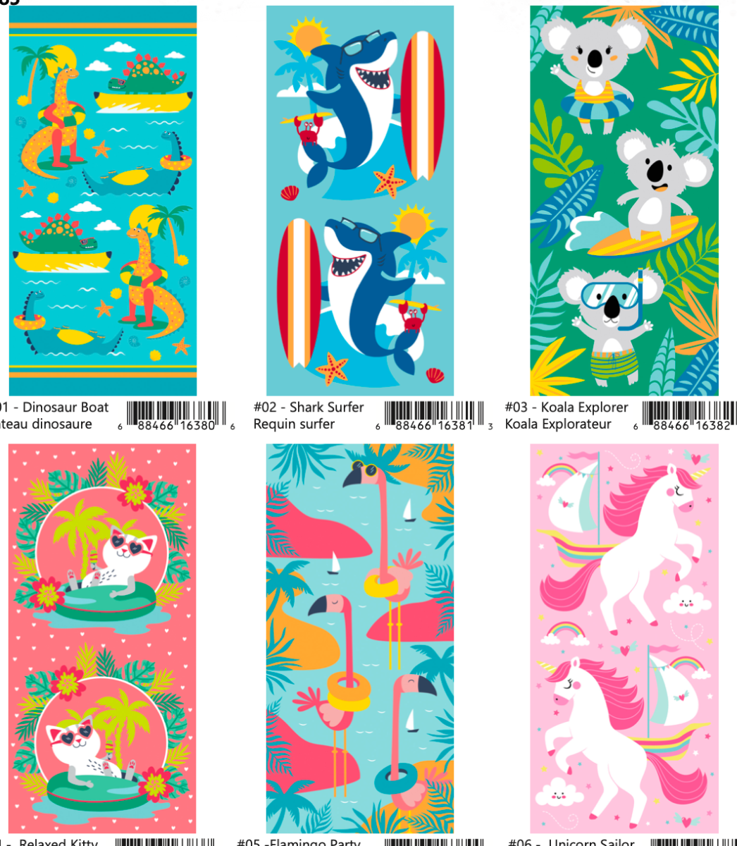 Kid's Printed Beach Towel ~ 28" x 58"-0