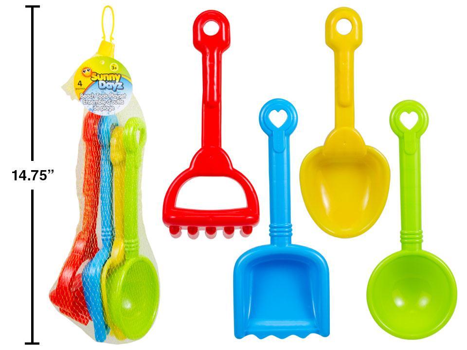 Beach Tool Playset - 9.5" ~ 4 pieces-0