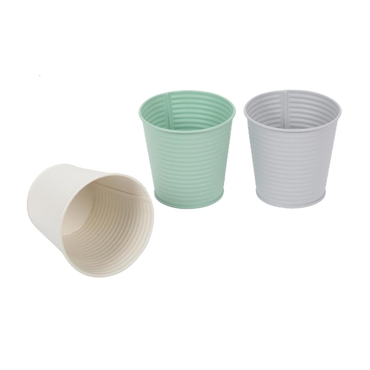Ribbed Metal Planter ~ 4.5"-0