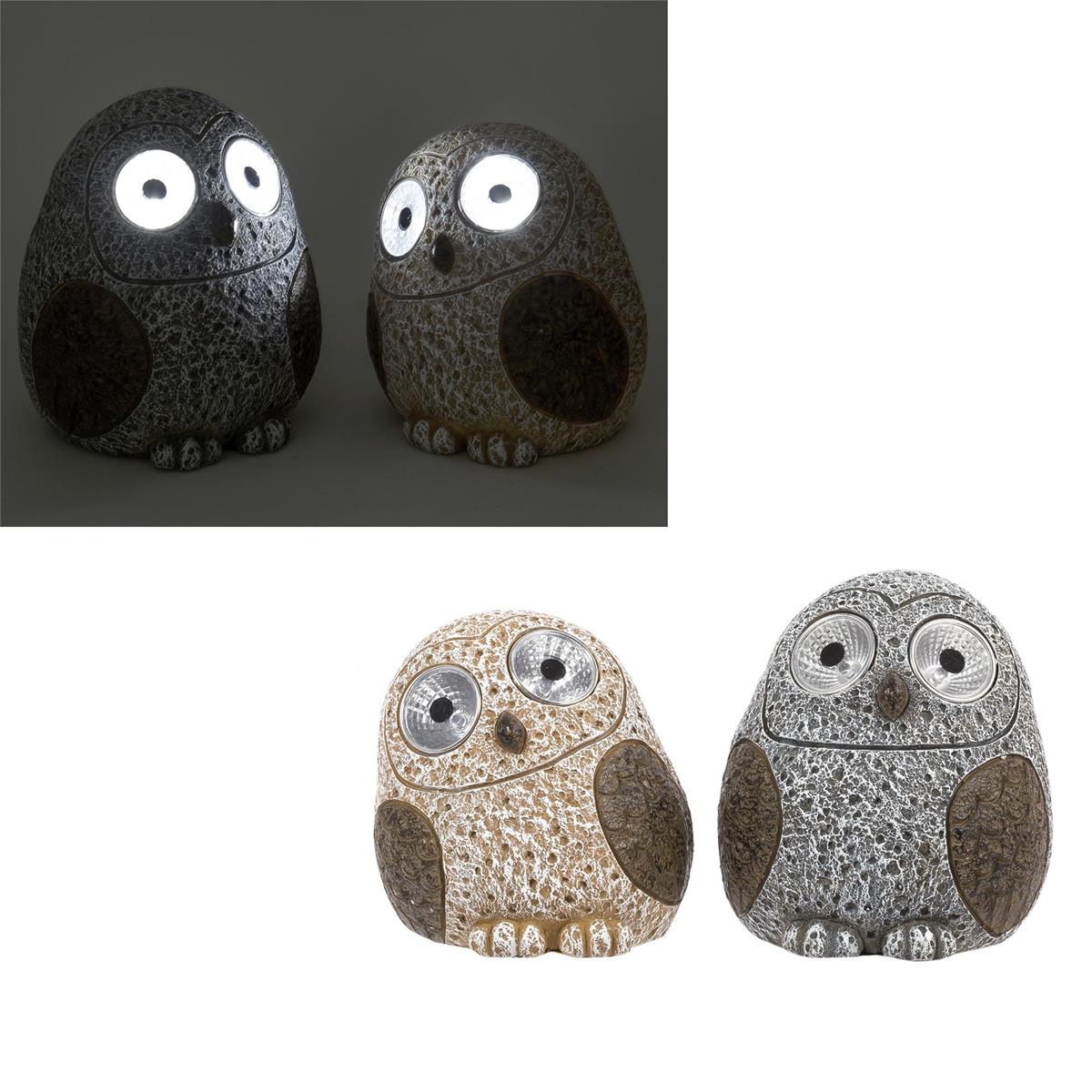 Solar Polyresin Owl with Light Up Eyes ~ 5.5"-0
