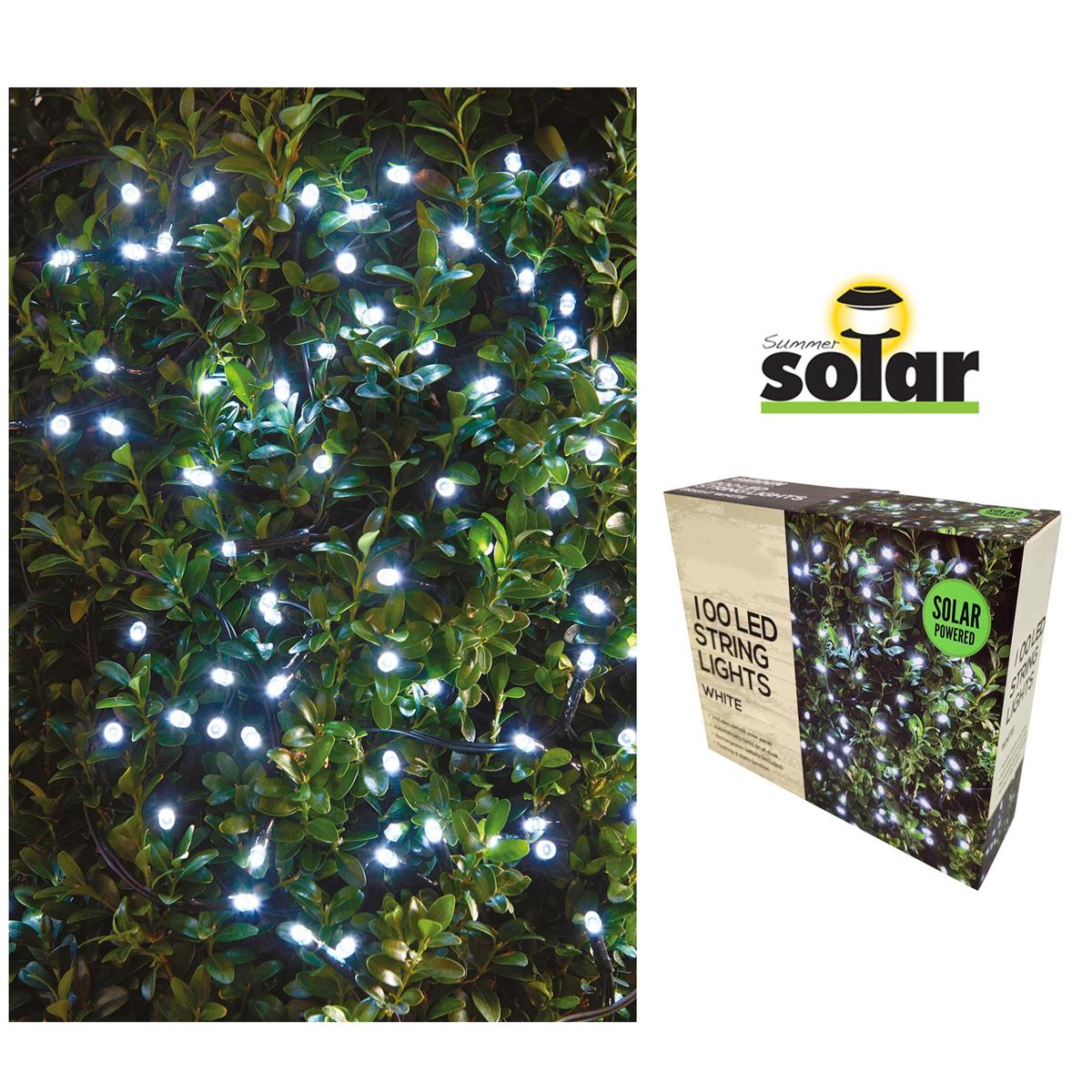Solar LED Cool White String Lights -~ 100 per string-0