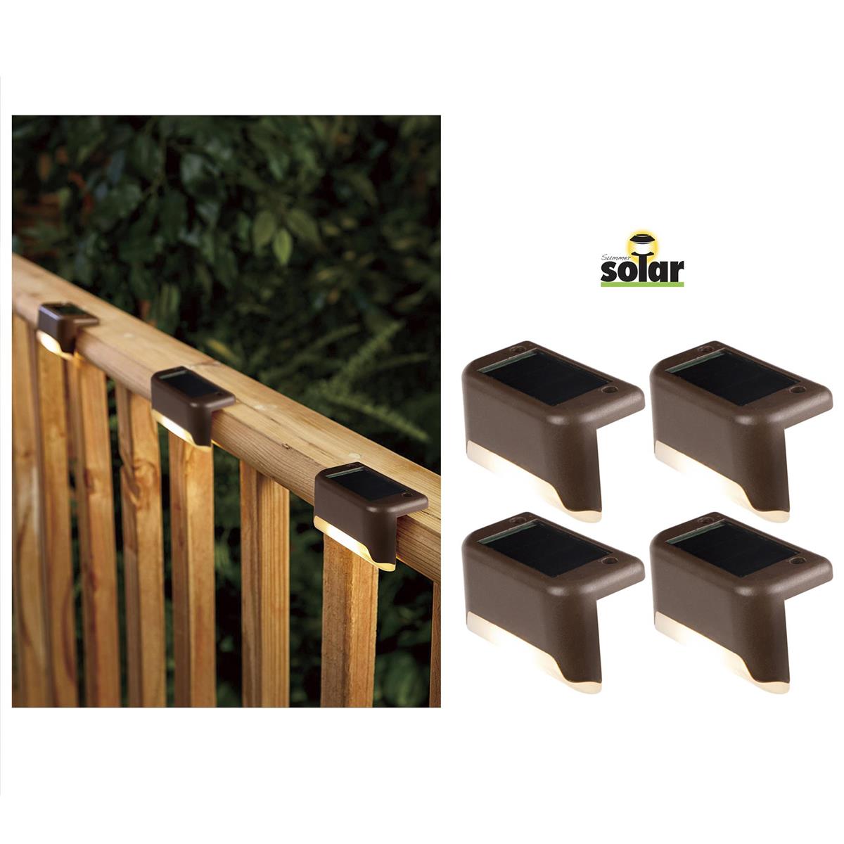 Solar Fence Lights - 1 White LED ~ Set of 4-0