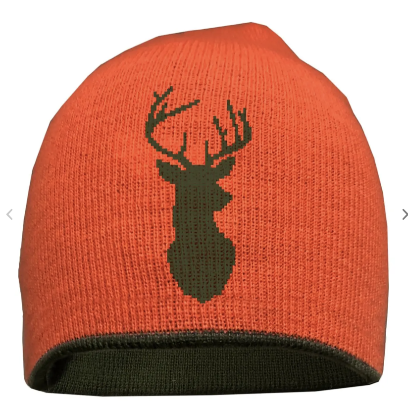 Reversible Fluorescent Orange / Green Toque with Deer-0