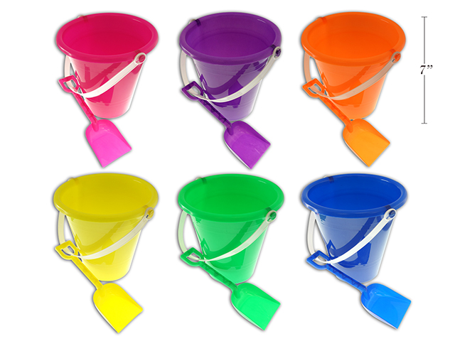 Beach Bucket with Shovel ~ 7"-0