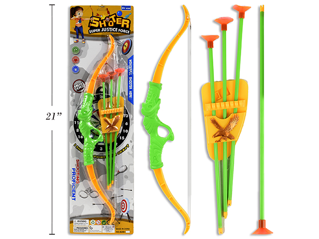 Bow & Arrow Set with Suction Cup Arrows + Target ~ 16.5"-0