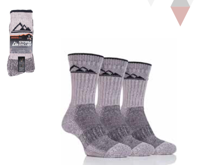 Storm Valley Men's Cotton Rich Luxury Boot Socks - Grey ~ 3 pairs/pack-0