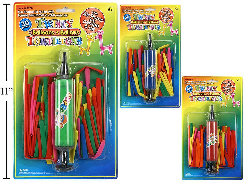 Twisty Balloons with Air Pump ~ 30 pieces-0
