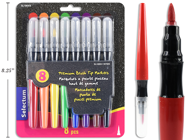 Selectum Premium Brush Tip Markers ~ 8 per pack-0