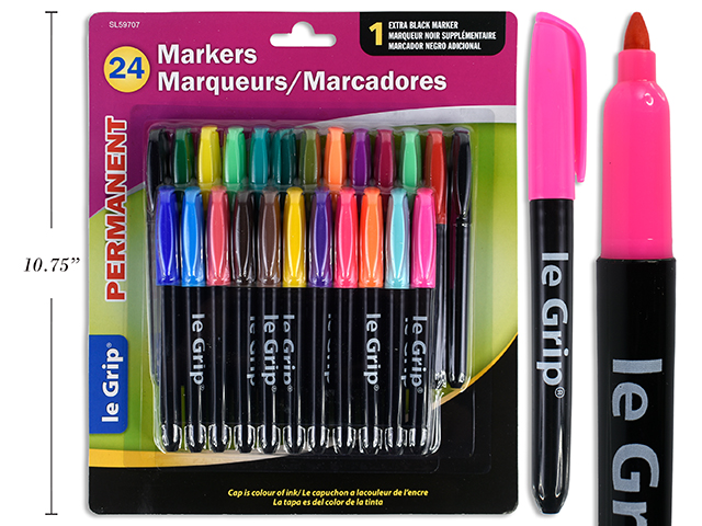 Selectum Fine Point Permanent Markers, Black x 2 + color~ 24 per pack-0