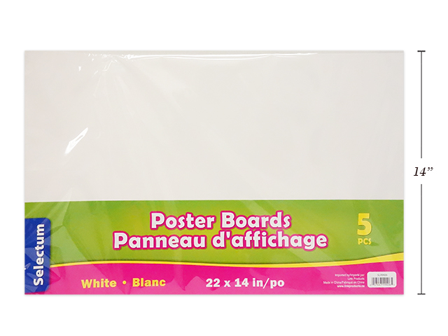 Selectum Poster Boards White Only - 22" x 14" ~ 5 per pack-0