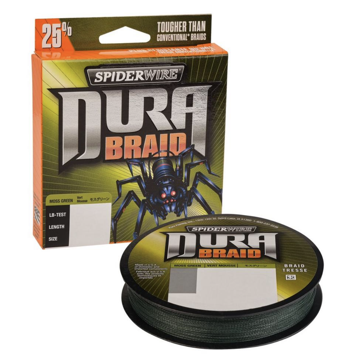 SpiderWire DuraBraid - Moss Green - 150/yd spool ~ 30lb-0