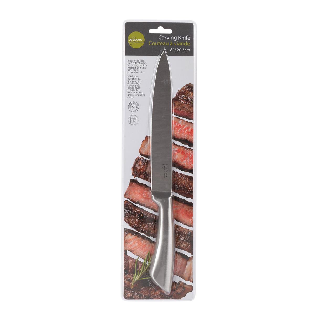 Luciano Stainless Steel Carving Knife - 8" -0