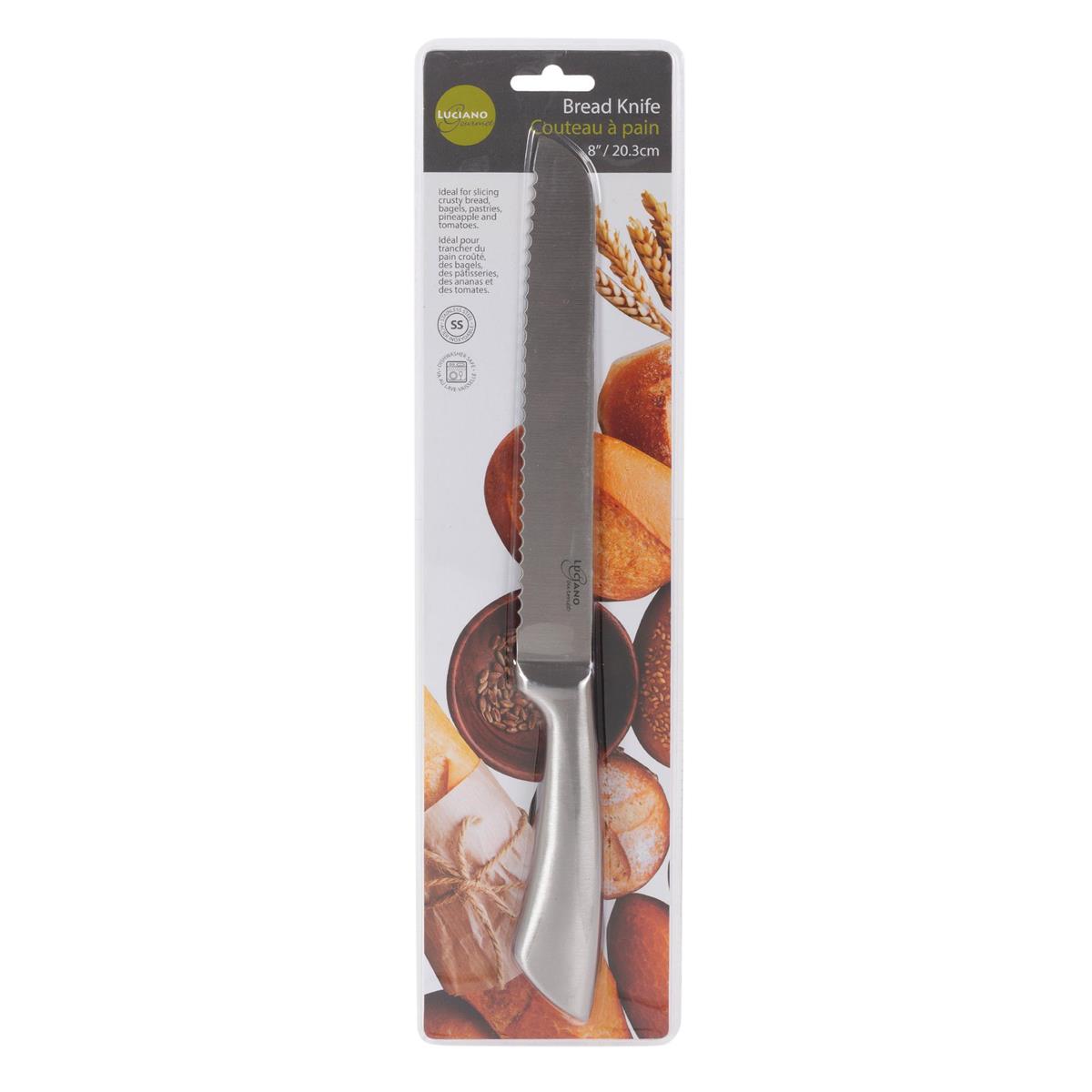 Luciano Stainless Steel Bread Knife - 8" -0